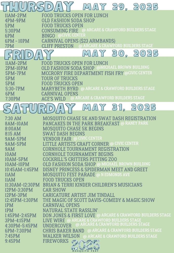 mosquito fest 2025 schedule